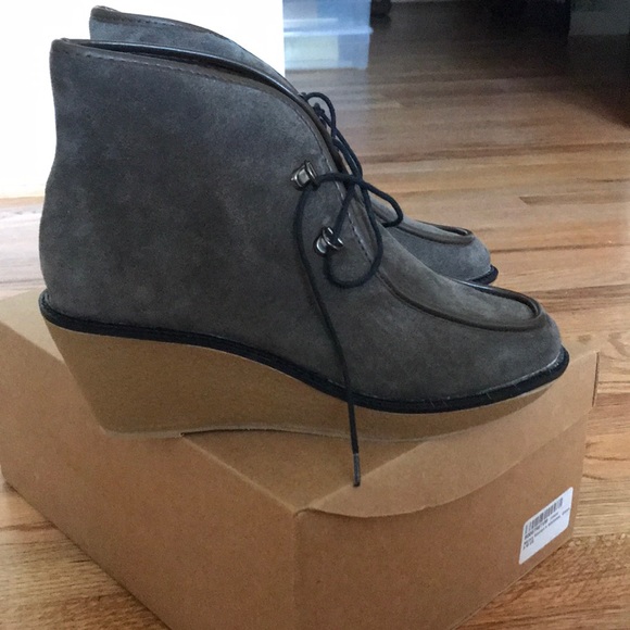 Suede wedge heeled booties - Picture 2 of 3